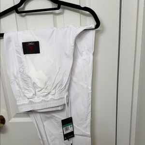 Jordan White Pants XL and Black Sweatshirt 2X with Red Flight Logo